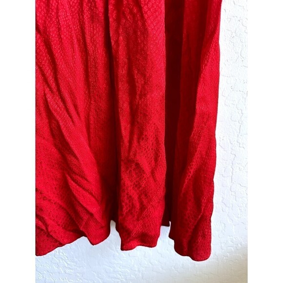 H&M Jacquard Weave Dress Women's Size 0 V Neck Wrap Over Red - Picture 12 of 16
